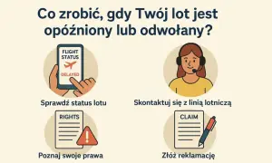 Sprawdź status lotu, skontaktuj się z linią lotniczą, poznaj prawa i złóż reklamację, aby uzyskać odszkodowanie za opóźniony lot.