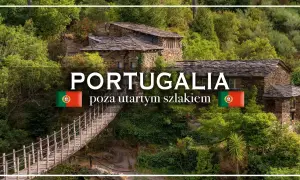 Kamienne domy i drewniany most w malowniczej wiosce w Portugalii, poza utartym szlakiem. Odkryj urokliwe portugalia miasta.