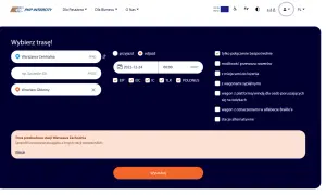 Strona PKP Intercity do wyszukiwania połączeń. Wpisz trasę, datę i godzinę, aby znaleźć najlepsze opcje, gdzie kupić bilet PKP online.