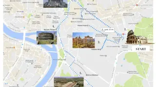 Trasa 4-dniowej wycieczki po Rzymie: Koloseum, Forum Romanum, Palatyn, Cyrk Maximus, Teatr Marcellusa.